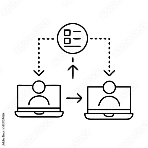 peer to peer connection icon, peer to peer connection line art - simple line art of peer to peer connection, perfect for peer to peer connection logos and icons