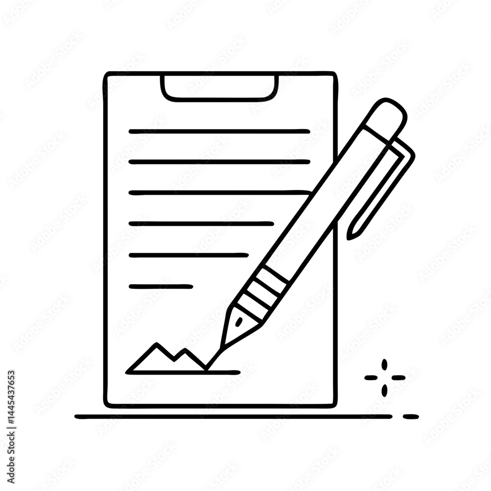 pen signing document icon, pen signing document line art - simple line art of pen signing document, perfect for pen signing document logos and icons pen signing document icon, pen signing document line art - simple line art of pen signing document, perfect for pen signing document logos and icons