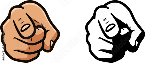 A hand pointing finger at you cartoon illustration, Want You Pointing Front Uncle Sam Need Finger Hand. A hand pointing a finger in a direction sign. Wearing a business suit in a vintage antique