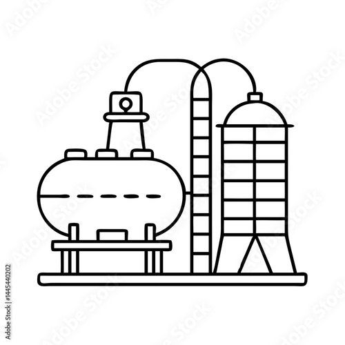 petrochemical icon, petrochemical line art - simple line art of petrochemical, perfect for petrochemical logos and icons