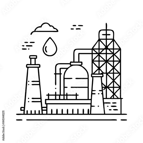petrochemical icon, petrochemical line art - simple line art of petrochemical, perfect for petrochemical logos and icons