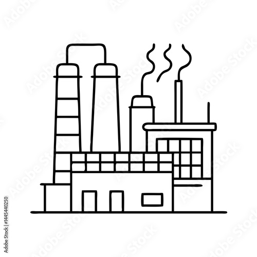 petrochemical plant icon, petrochemical plant line art - simple line art of petrochemical plant, perfect for petrochemical plant logos and icons