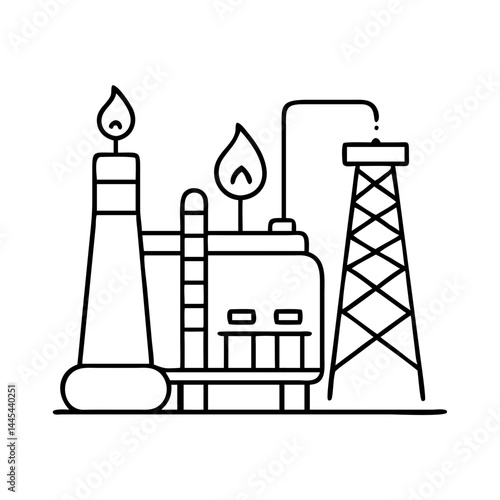 petrochemical icon, petrochemical line art - simple line art of petrochemical, perfect for petrochemical logos and icons