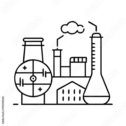 petrochemical icon, petrochemical line art - simple line art of petrochemical, perfect for petrochemical logos and icons