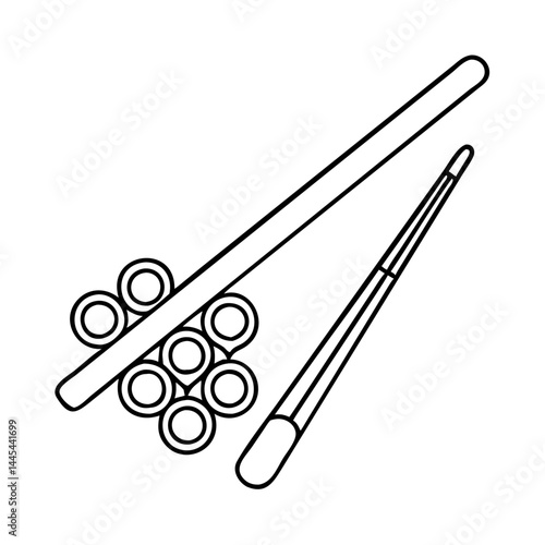 pool cue icon, pool cue line art - simple line art of pool cue, perfect for pool cue logos and icons