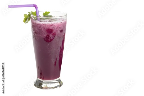 Wallpaper Mural Refreshing Purple Grape Drink with Mint and Straw Torontodigital.ca