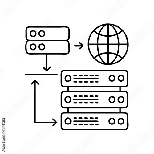 proxy server icon, proxy server line art - simple line art of proxy server, perfect for proxy server logos and icons