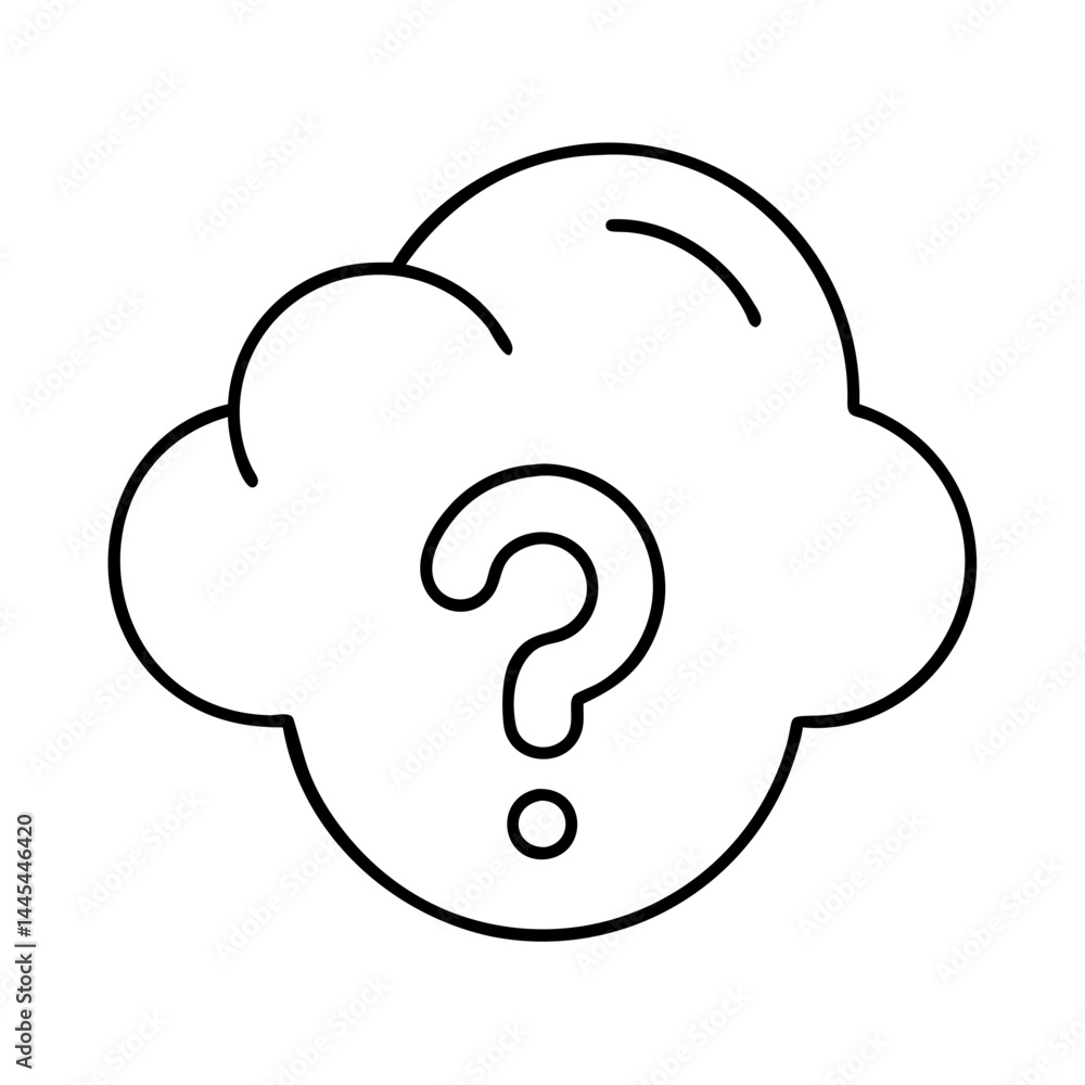 question mark in a cloud icon, question mark in a cloud line art - simple line art of question mark in a cloud, perfect for question mark in a cloud logos and icons question mark in a cloud icon, question mark in a cloud line art - simple line art of question mark in a cloud, perfect for question mark in a cloud logos and icons
