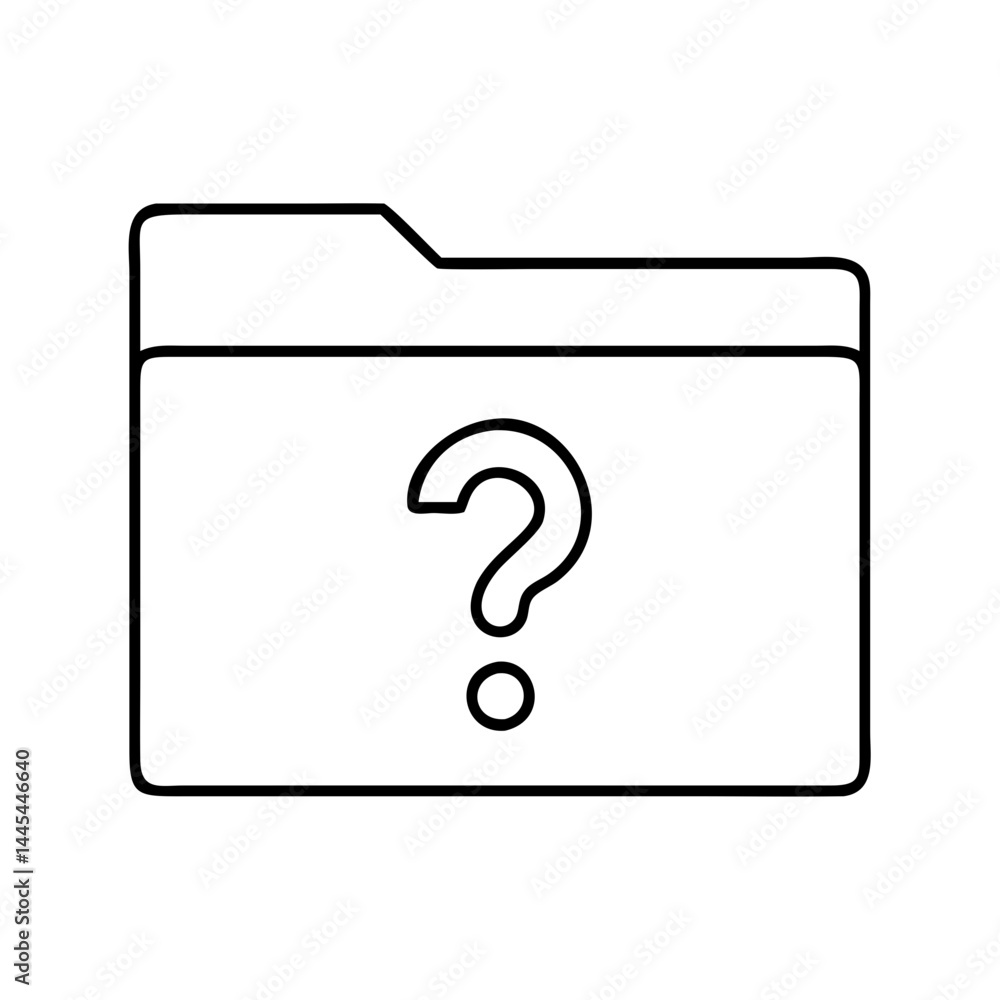 question mark in folder icon, question mark in folder line art - simple line art of question mark in folder, perfect for question mark in folder logos and icons question mark in folder icon, question mark in folder line art - simple line art of question mark in folder, perfect for question mark in folder logos and icons