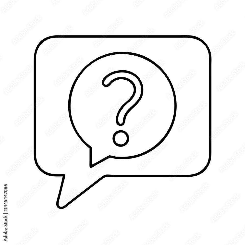 question mark in speech bubble icon, question mark in speech bubble line art - simple line art of question mark in speech bubble, perfect for question mark in speech bubble logos and icons question mark in speech bubble icon, question mark in speech bubble line art - simple line art of question mark in speech bubble, perfect for question mark in speech bubble logos and icons