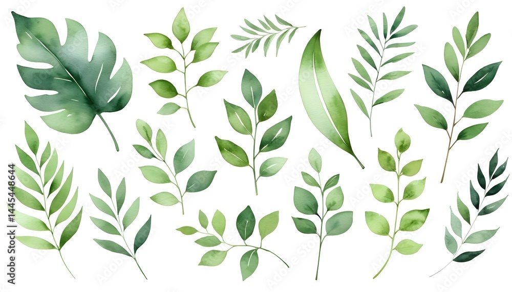 Fototapeta premium Watercolor Greenery Collection