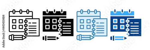 Daily Planner Icon Set Multiple Style Collection