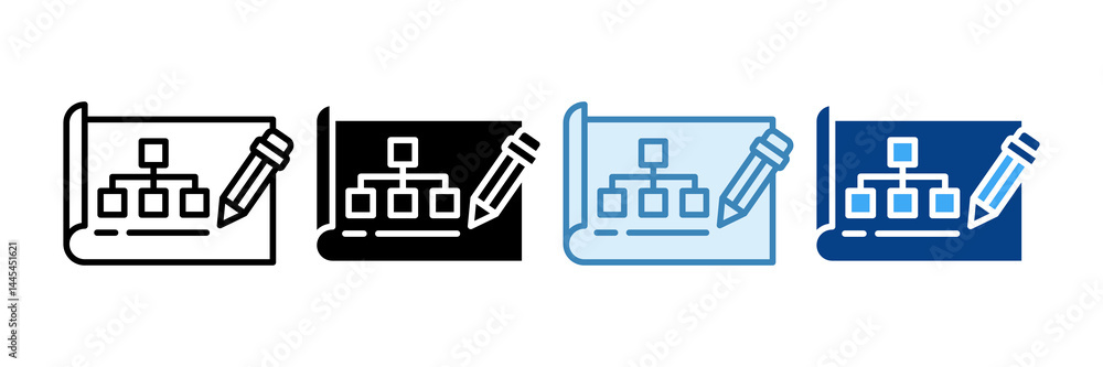 Plan Template Icon Set Multiple Style Collection Plan Template Icon Set Multiple Style Collection
