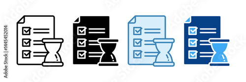 Time Log Icon Set Multiple Style Collection