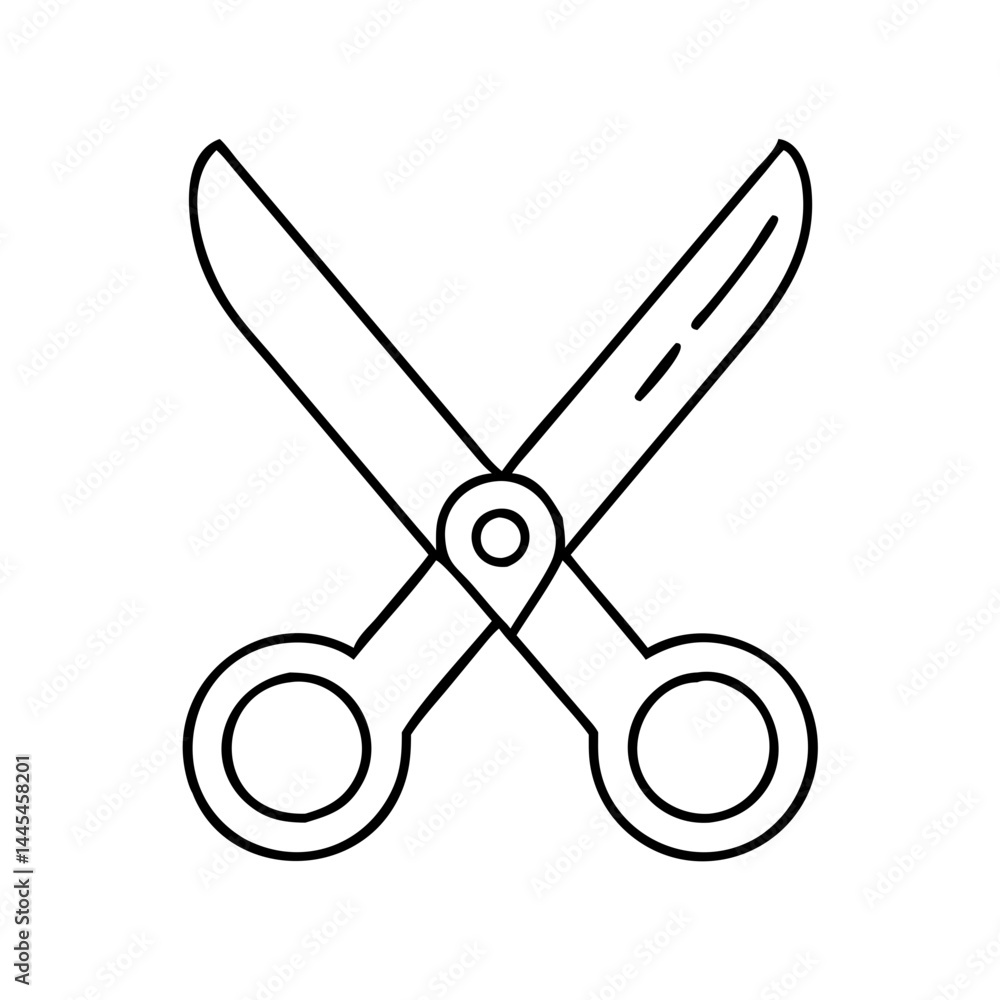 scissors icon, scissors line art - simple line art of scissors, perfect for scissors logos and icons scissors icon, scissors line art - simple line art of scissors, perfect for scissors logos and icons