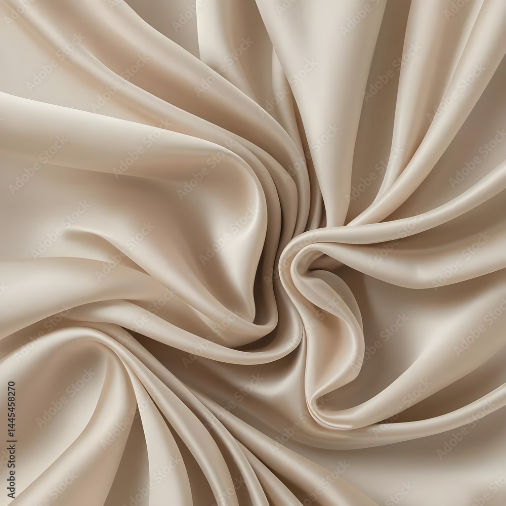 Fototapeta premium Beige Silk Fabric Drapery