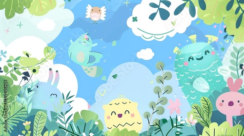 Light Blue Cartoon Anime Style Background: A Delightful Fusion of Whimsy and Visual Charm 