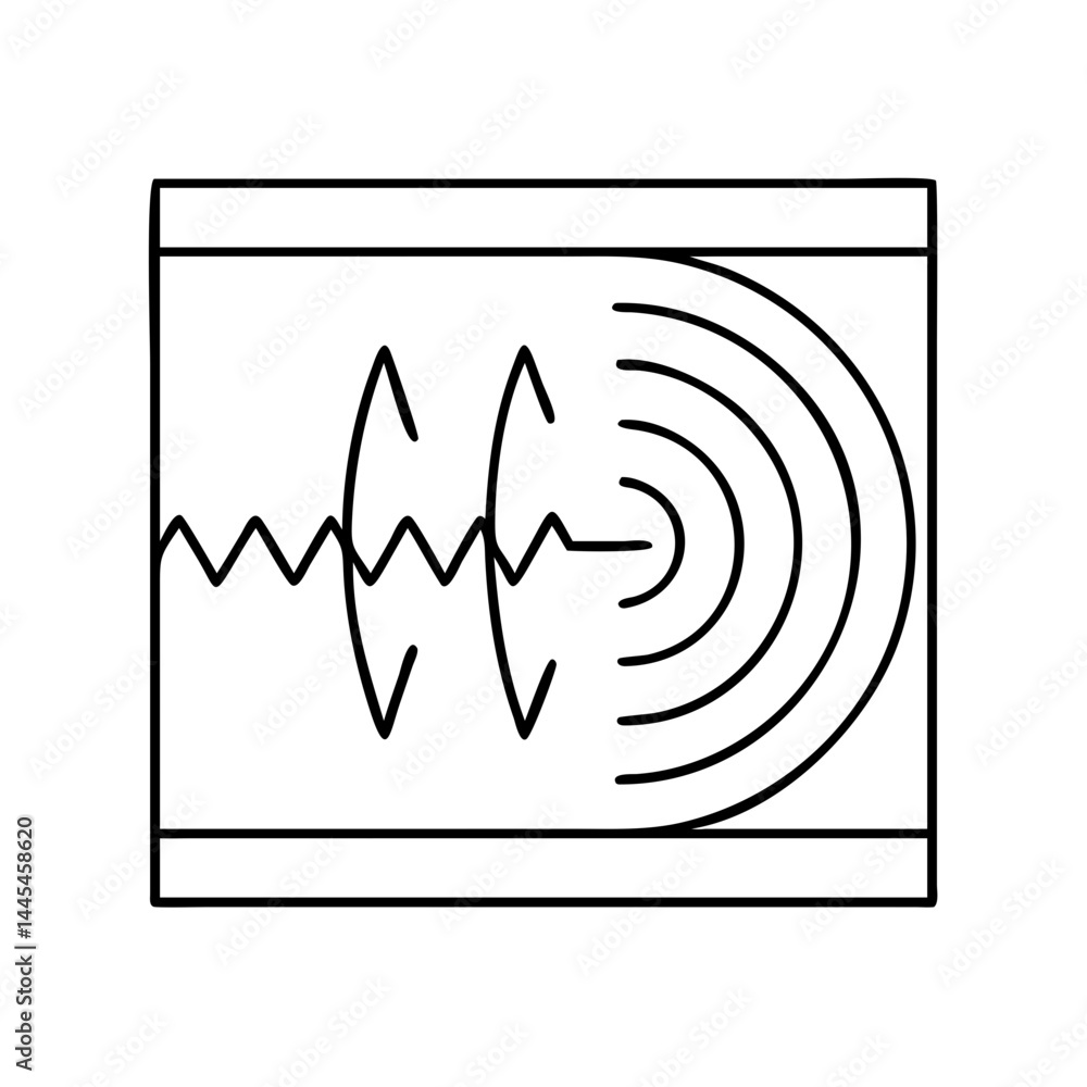 Naklejka premium seismic waves icon, seismic waves line art - simple line art of seismic waves, perfect for seismic waves logos and icons