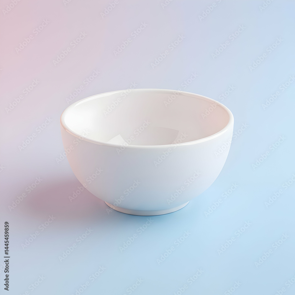 Empty white bowl design mockup on pastel background for branding and packaging presentation Empty white bowl design mockup on pastel background for branding and packaging presentation