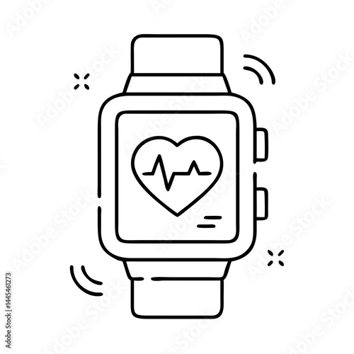 smartwatch icon, smartwatch line art - simple line art of smartwatch, perfect for smartwatch logos and icons