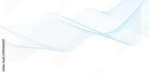 Dynamic minimal smoke sound line. Abstract glowing white slow speed stripe sound blend line smooth flow soundwave curve energy gradient vector futuristic digital outline line science design.	