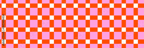 Retro fun colored checkerboard seamless pattern. Playful geometric square vector wallpaper print