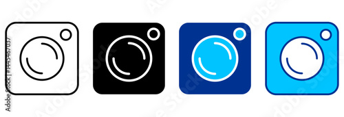 Camera Icon Set Multiple Style Vector Illustration