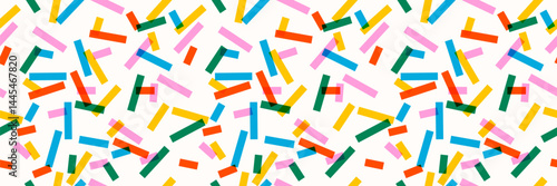 Bright vibrant overlay sprinkle seamless pattern. Retro risograph color confetti background. Vector Illustration for holiday, party, birthday, invitation.