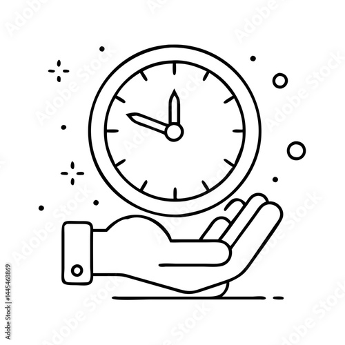 volunteer hours icon, volunteer hours line art - simple line art of volunteer hours, perfect for volunteer hours logos and icons