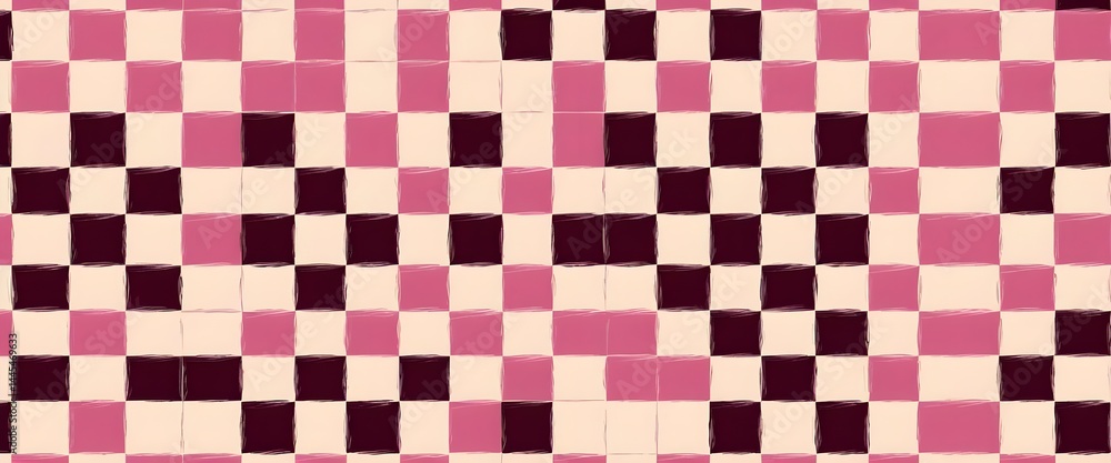 Fototapeta premium Abstract Pink and Maroon Checkerboard Pattern