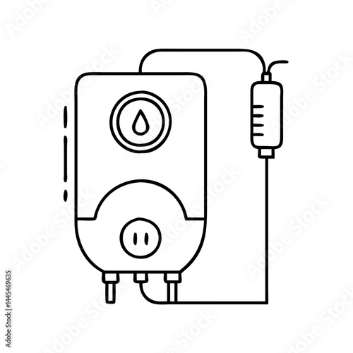 water heater icon, water heater line art - simple line art of water heater, perfect for water heater logos and icons