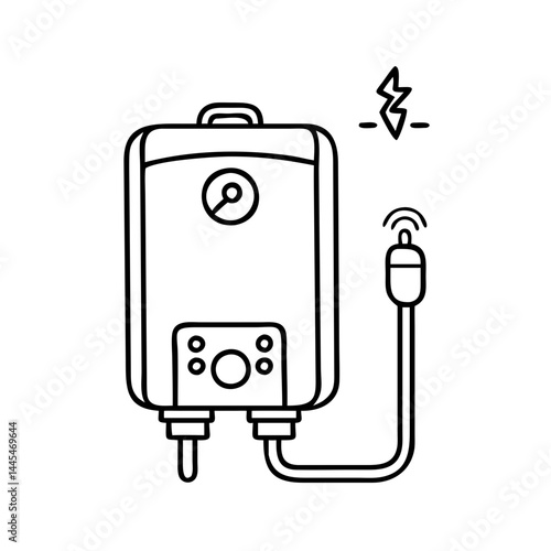 water heater icon, water heater line art - simple line art of water heater, perfect for water heater logos and icons