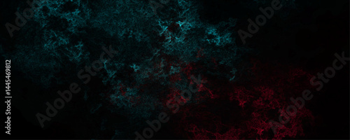 Abstract Ethereal Abstract in Teal and Crimson: A mesmerizing display of flowing forms in teal and crimson against a deep, dark canvas. The abstract art invites contemplation. Design