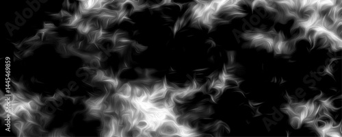 Gray flame textured illustration design. Abstract art smoke on black background. Abstract smoky black and white background with soft swirling fog texture, mysterious flowing dark atmospheric design.
