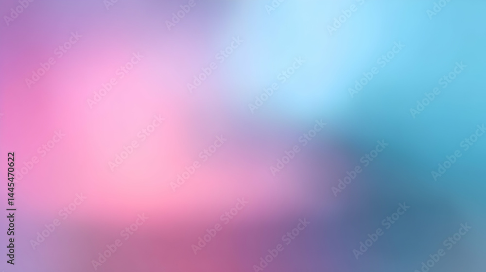 Obraz premium Harmonious pastel gradient blends hues of pink, blue, and purple in dreamy ethereal softness, inviting peaceful contemplation