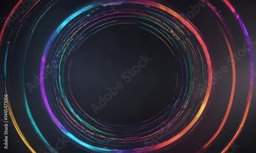 Interwoven colorful circles on a sleek digital backdrop, symbolizing global connectivity ,  abstract art,  modern design