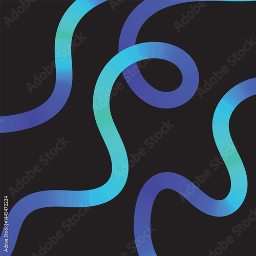 Contemporary Line Art with Cyan and Blue Gradient Design