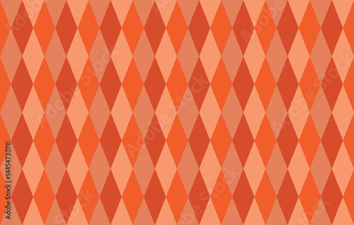 Seamless pattern of orange and peach-toned diamonds
