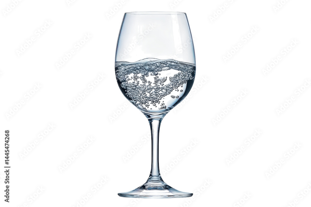 Sparkling water in elegant glass refreshing bubbles clean design studio shot neutral background Sparkling water in elegant glass refreshing bubbles clean design studio shot neutral background