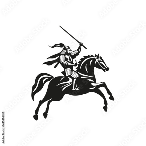 Knight On Horseback Silhouette Set. Medieval Warrior And Horse Symbolizing Chivalry And Valor Isolated Vector Illustration Collection