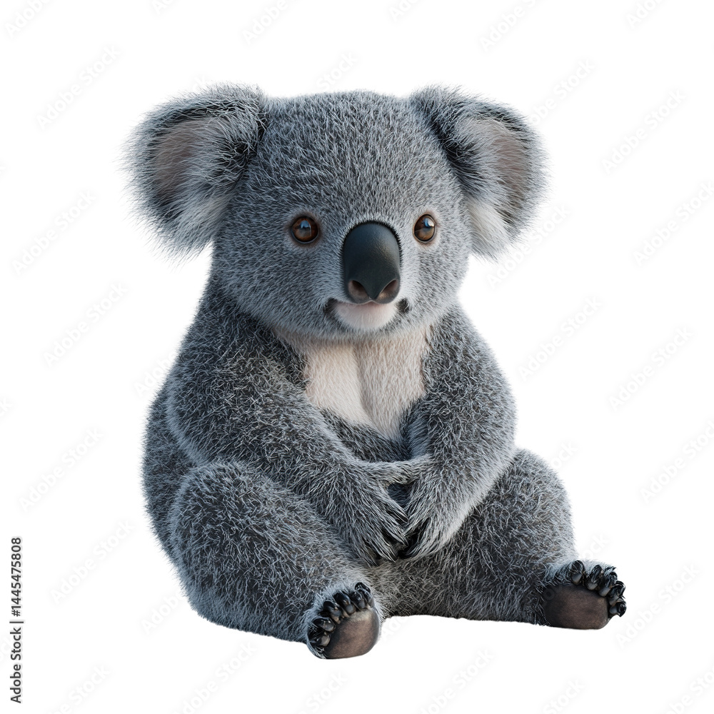 Adorable koala portrait with a tender expression against a dark backdrop Adorable koala portrait with a tender expression against a dark backdrop