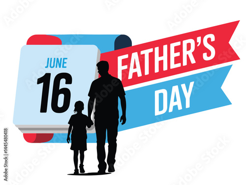 silhouette of father walking with his son. Father’s Day with Father and Son Silhouette