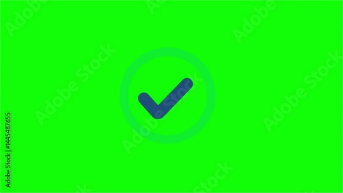 Check mark animation video illustration with greenscreen suitable to your brand, sign, symbol, template, checklist, business, and more