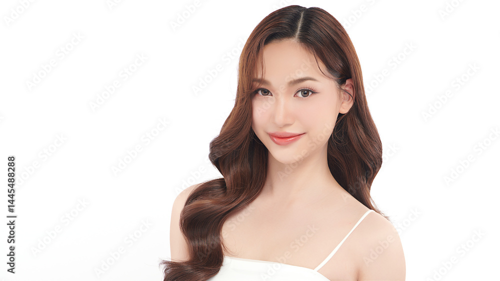 A beautiful young Asian woman with clean, fresh skin against a white background. Skincare, facial treatment, cosmetology, beauty, and spa. An elegant portrait of an Asian woman. A beautiful young Asian woman with clean, fresh skin against a white background. Skincare, facial treatment, cosmetology, beauty, and spa. An elegant portrait of an Asian woman.