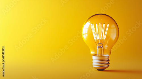 idea light blub on yellow background