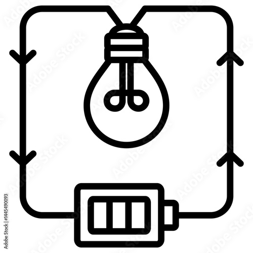 Electric Current Simple Icon Vector Illustration Concept