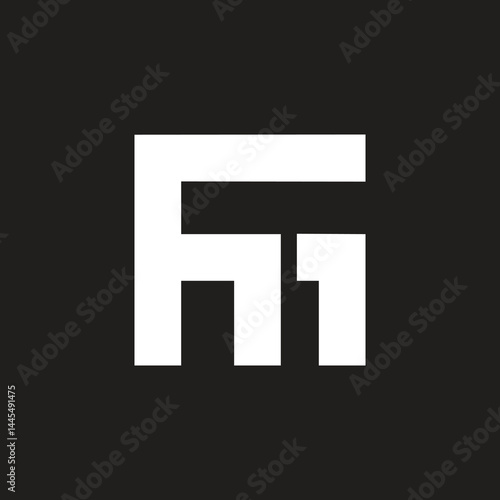 Alphabet letter FM initial monogram.