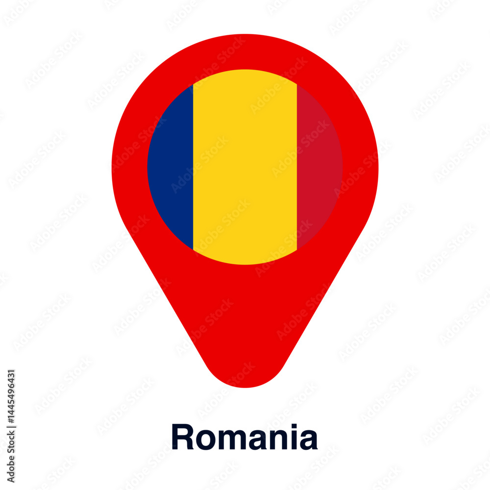 Fototapeta premium Romania location vector isolated on transparent background