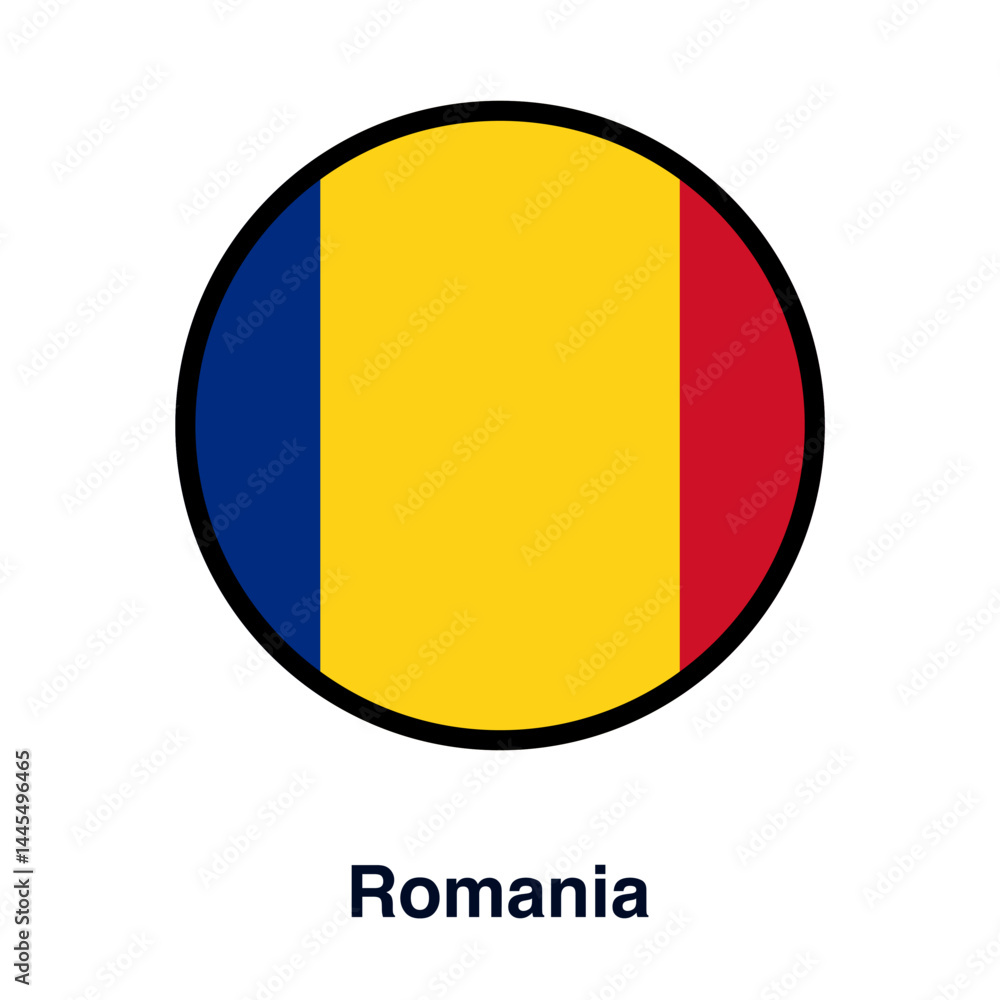 Fototapeta premium Romania flag vector isolated on transparent background