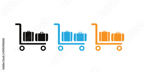 troly bag minimal line icon vector